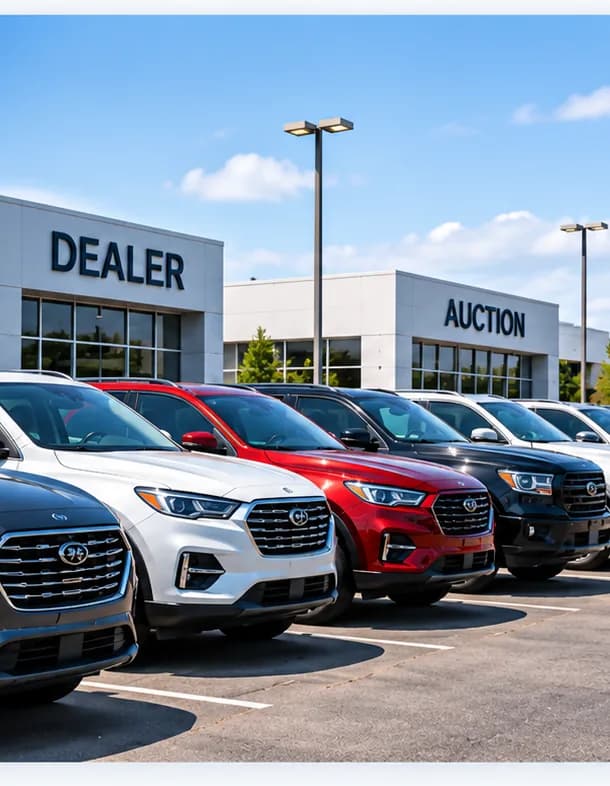 Dealer and Auction Auto Transport equipment illustration